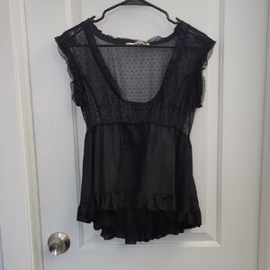 Kimchi Blue Black Sheer Blouse